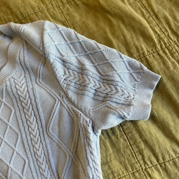 Alison Shrek | women's xsmall baby blue Short Sleeve Knit Top - Picture 3 of 6